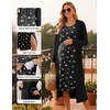 image:imageEkouaer Maternity Nursing Gown and Robe Set Labor Delivery Hosptial Nursing Dress Pregnancy Clothes SXXLWhite Flower Black