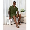 image:imageEkouaer Mens Hawaiian Shirt and Shorts Sets 2 Piece Beach Outfits Button Down Summer Pajamas Set Vacation Lounge Sets XSXXLArmy Green