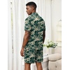image:imageEkouaer Mens Hawaiian Shirt and Shorts Sets 2 Piece Beach Outfits Button Down Summer Pajamas Set Vacation Lounge Sets XSXXLCoconut Tree  Blue Green