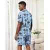image:imageEkouaer Mens Hawaiian Shirt and Shorts Sets 2 Piece Beach Outfits Button Down Summer Pajamas Set Vacation Lounge Sets XSXXLCoconut Tree  Light Blue