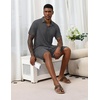 image:imageEkouaer Mens Hawaiian Shirt and Shorts Sets 2 Piece Beach Outfits Button Down Summer Pajamas Set Vacation Lounge Sets XSXXLDark Grey