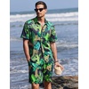 image:imageEkouaer Mens Hawaiian Shirt and Shorts Sets 2 Piece Beach Outfits Button Down Summer Pajamas Set Vacation Lounge Sets XSXXLTropical Plant Leopard
