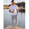 image:imageEkouaer Mens Pajama Pants Lightweight Loungewear Comfy Jogger Sleep Pant Long Pj Bottoms with Drawstring amp Pockets2 Packblacklight Grey