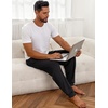 image:imageEkouaer Mens Pajama Pants Lightweight Loungewear Comfy Jogger Sleep Pant Long Pj Bottoms with Drawstring amp Pockets2 Packblacklight Grey