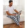 image:imageEkouaer Mens Pajama Pants Lightweight Loungewear Comfy Jogger Sleep Pant Long Pj Bottoms with Drawstring amp PocketsBlack Plaid