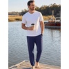 image:imageEkouaer Mens Pajama Pants Lightweight Loungewear Comfy Jogger Sleep Pant Long Pj Bottoms with Drawstring amp PocketsBlacknavy