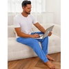 image:imageEkouaer Mens Pajama Pants Lightweight Loungewear Comfy Jogger Sleep Pant Long Pj Bottoms with Drawstring amp PocketsBlue