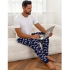 image:imageEkouaer Mens Pajama Pants Lightweight Loungewear Comfy Jogger Sleep Pant Long Pj Bottoms with Drawstring amp PocketsNavy Dinosaur