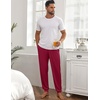 image:imageEkouaer Mens Pajama Pants Lightweight Loungewear Comfy Jogger Sleep Pant Long Pj Bottoms with Drawstring amp PocketsRed