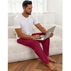 image:imageEkouaer Mens Pajama Pants Lightweight Loungewear Comfy Jogger Sleep Pant Long Pj Bottoms with Drawstring amp PocketsRed