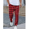 image:imageEkouaer Mens Pajama Pants Lightweight Loungewear Comfy Jogger Sleep Pant Long Pj Bottoms with Drawstring amp PocketsRed Plaid