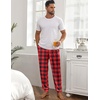 image:imageEkouaer Mens Pajama Pants Lightweight Loungewear Comfy Jogger Sleep Pant Long Pj Bottoms with Drawstring amp PocketsRed Plaid