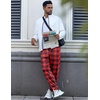 image:imageEkouaer Mens Pajama Pants Lightweight Loungewear Comfy Jogger Sleep Pant Long Pj Bottoms with Drawstring amp PocketsRed Plaid