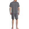 image:imageEkouaer Mens Pajama Set Short Sleeve V Neck 2 Piece Nightwear Shorts With Pockets Summer Sleepwear PJS for MenGrey