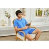 image:imageEkouaer Mens Pajama Set Short Sleeve V Neck 2 Piece Nightwear Shorts With Pockets Summer Sleepwear PJS for MenLight Blue