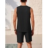 image:imageEkouaer Mens Pajamas Set Workout Tank Top Pjs Sets with Shorts 2 Piece Soft Sleeveless Casual Sleep Shirts Loungewear SXXLA Black