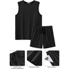 image:imageEkouaer Mens Pajamas Set Workout Tank Top Pjs Sets with Shorts 2 Piece Soft Sleeveless Casual Sleep Shirts Loungewear SXXLA Black