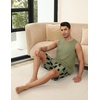 image:imageEkouaer Mens Pajamas Set Workout Tank Top Pjs Sets with Shorts 2 Piece Soft Sleeveless Casual Sleep Shirts Loungewear SXXLApe