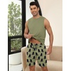 image:imageEkouaer Mens Pajamas Set Workout Tank Top Pjs Sets with Shorts 2 Piece Soft Sleeveless Casual Sleep Shirts Loungewear SXXLApe