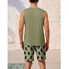 image:imageEkouaer Mens Pajamas Set Workout Tank Top Pjs Sets with Shorts 2 Piece Soft Sleeveless Casual Sleep Shirts Loungewear SXXLApe