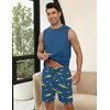 image:imageEkouaer Mens Pajamas Set Workout Tank Top Pjs Sets with Shorts 2 Piece Soft Sleeveless Casual Sleep Shirts Loungewear SXXLBigmouth Fish