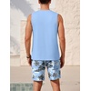 image:imageEkouaer Mens Pajamas Set Workout Tank Top Pjs Sets with Shorts 2 Piece Soft Sleeveless Casual Sleep Shirts Loungewear SXXLCoconut Tree