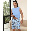 image:imageEkouaer Mens Pajamas Set Workout Tank Top Pjs Sets with Shorts 2 Piece Soft Sleeveless Casual Sleep Shirts Loungewear SXXLCoconut Tree