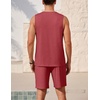 image:imageEkouaer Mens Pajamas Set Workout Tank Top Pjs Sets with Shorts 2 Piece Soft Sleeveless Casual Sleep Shirts Loungewear SXXLDark Red