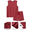 image:imageEkouaer Mens Pajamas Set Workout Tank Top Pjs Sets with Shorts 2 Piece Soft Sleeveless Casual Sleep Shirts Loungewear SXXLDark Red