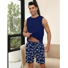 image:imageEkouaer Mens Pajamas Set Workout Tank Top Pjs Sets with Shorts 2 Piece Soft Sleeveless Casual Sleep Shirts Loungewear SXXLDinosaur