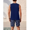 image:imageEkouaer Mens Pajamas Set Workout Tank Top Pjs Sets with Shorts 2 Piece Soft Sleeveless Casual Sleep Shirts Loungewear SXXLDinosaur