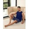 image:imageEkouaer Mens Pajamas Set Workout Tank Top Pjs Sets with Shorts 2 Piece Soft Sleeveless Casual Sleep Shirts Loungewear SXXLDinosaur