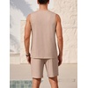 image:imageEkouaer Mens Pajamas Set Workout Tank Top Pjs Sets with Shorts 2 Piece Soft Sleeveless Casual Sleep Shirts Loungewear SXXLKhaki