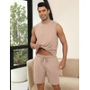 image:imageEkouaer Mens Pajamas Set Workout Tank Top Pjs Sets with Shorts 2 Piece Soft Sleeveless Casual Sleep Shirts Loungewear SXXLKhaki