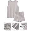 image:imageEkouaer Mens Pajamas Set Workout Tank Top Pjs Sets with Shorts 2 Piece Soft Sleeveless Casual Sleep Shirts Loungewear SXXLLight Grey