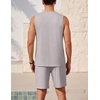 image:imageEkouaer Mens Pajamas Set Workout Tank Top Pjs Sets with Shorts 2 Piece Soft Sleeveless Casual Sleep Shirts Loungewear SXXLLight Grey