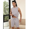 image:imageEkouaer Mens Pajamas Set Workout Tank Top Pjs Sets with Shorts 2 Piece Soft Sleeveless Casual Sleep Shirts Loungewear SXXLLight Grey