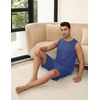 image:imageEkouaer Mens Pajamas Set Workout Tank Top Pjs Sets with Shorts 2 Piece Soft Sleeveless Casual Sleep Shirts Loungewear SXXLNavy Blue
