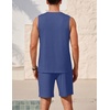 image:imageEkouaer Mens Pajamas Set Workout Tank Top Pjs Sets with Shorts 2 Piece Soft Sleeveless Casual Sleep Shirts Loungewear SXXLNavy Blue