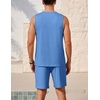 image:imageEkouaer Mens Pajamas Set Workout Tank Top Pjs Sets with Shorts 2 Piece Soft Sleeveless Casual Sleep Shirts Loungewear SXXLPeacock Blue