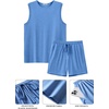 image:imageEkouaer Mens Pajamas Set Workout Tank Top Pjs Sets with Shorts 2 Piece Soft Sleeveless Casual Sleep Shirts Loungewear SXXLPeacock Blue