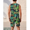 image:imageEkouaer Mens Pajamas Set Workout Tank Top Pjs Sets with Shorts 2 Piece Soft Sleeveless Casual Sleep Shirts Loungewear SXXLTropical Cheetah Print