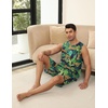 image:imageEkouaer Mens Pajamas Set Workout Tank Top Pjs Sets with Shorts 2 Piece Soft Sleeveless Casual Sleep Shirts Loungewear SXXLTropical Cheetah Print