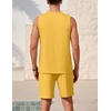 image:imageEkouaer Mens Pajamas Set Workout Tank Top Pjs Sets with Shorts 2 Piece Soft Sleeveless Casual Sleep Shirts Loungewear SXXLYellow