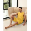 image:imageEkouaer Mens Pajamas Set Workout Tank Top Pjs Sets with Shorts 2 Piece Soft Sleeveless Casual Sleep Shirts Loungewear SXXLYellow