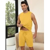 image:imageEkouaer Mens Pajamas Set Workout Tank Top Pjs Sets with Shorts 2 Piece Soft Sleeveless Casual Sleep Shirts Loungewear SXXLYellow