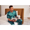 image:imageEkouaer Mens Silk Satin Pajama Set Short Sleeve Sleepwear Silky Loungewear with Long PantsDark Green