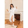image:imageEkouaer Robes for Women Soft Long Bathrobe Lightweight Fleece Shawl Collar Spa Robe Cozy Sleepwear with Pockets SXXLWhite