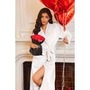 image:imageEkouaer Robes for Women Soft Long Bathrobe Lightweight Fleece Shawl Collar Spa Robe Cozy Sleepwear with Pockets SXXLWhite
