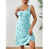 image:imageEkouaer Sleeveless Nightgowns for Women Night Shirts Sleep Shirts Pleated Front Sleepwear Printed Night Dress Star Moon L